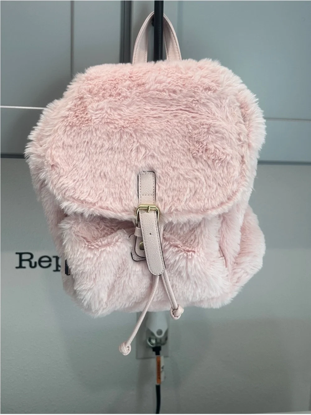 Plush Pink Faux Fur Mini Backpack